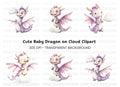 Cute Baby Dragon Clipart Bundle