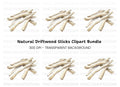 Natural Driftwood Stack Clipart Bundle