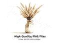 Boho Pampas Grass Clipart Bundle