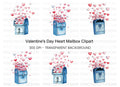 Hearts Falling From Mailbox Clipart Bundle