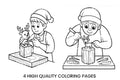 Carving Reindeer Christmas Coloring Books