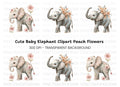 Floral Elephant Clipart Bundle