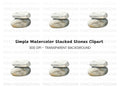 Stacked White Stones Clipart Bundle