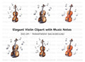 Elegant Violin Clipart Bundle