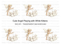 Cute Angel Baby Playing with Kittens Clipart Bundle