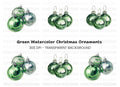 Green Christmas Ornaments Clipart Bundle