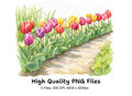 Tulip Garden Path Clipart Bundle