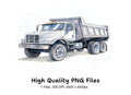 White Dump Truck Clipart Bundle