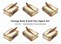 Vintage Books and Quill Pen Clipart Bundle