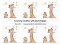 Singing Giraffes with Stars Clipart Bundle