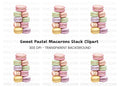 Colorful Macaron Tower Clipart Bundle