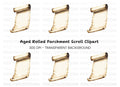 Vintage Scroll Blank Parchment Clipart Bundle