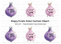 Angry Purple Onion Clipart Bundle