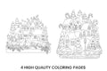 Winter Village Houses Coloring Books