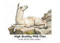 Llama on Rocks Clipart Bundle