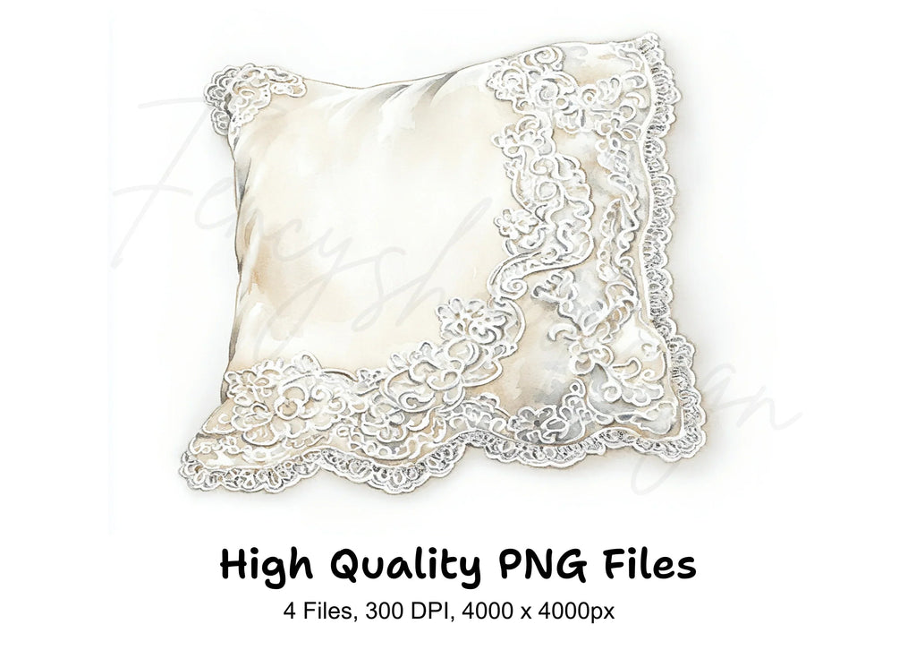 Elegant Lace Bedding and Curtains Clipart Bundle