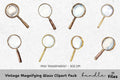 Vintage Magnifying Glass Clipart Bundle