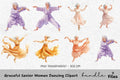 Graceful Senior Women Dancing Clipart Bundle