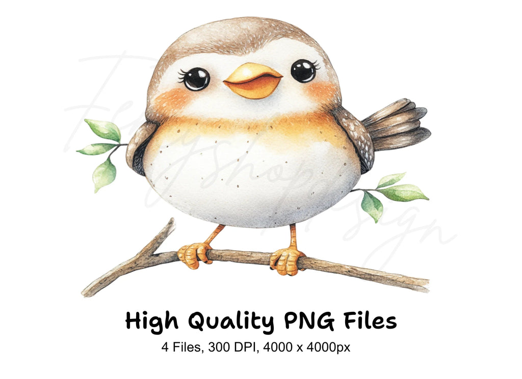Cute Baby Birds Clipart Bundle