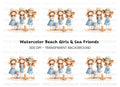 Cute Girls Beach Day Clipart Bundle