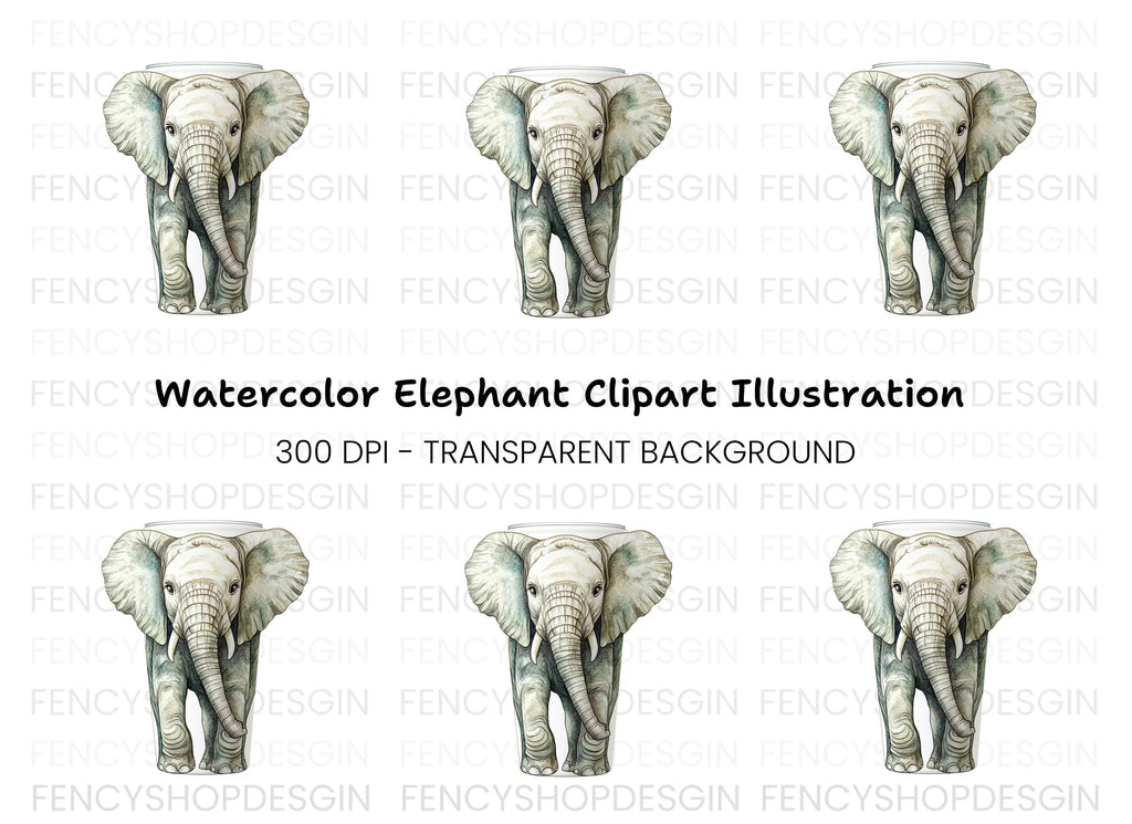 Baby Elephant Tumbler Clipart Bundle