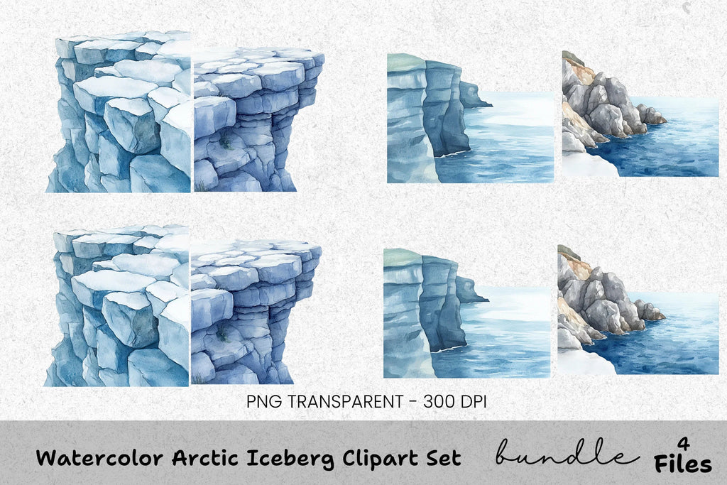 Arctic Iceberg Clipart Bundle