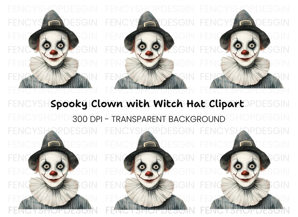 Creepy Clown Clipart Bundle