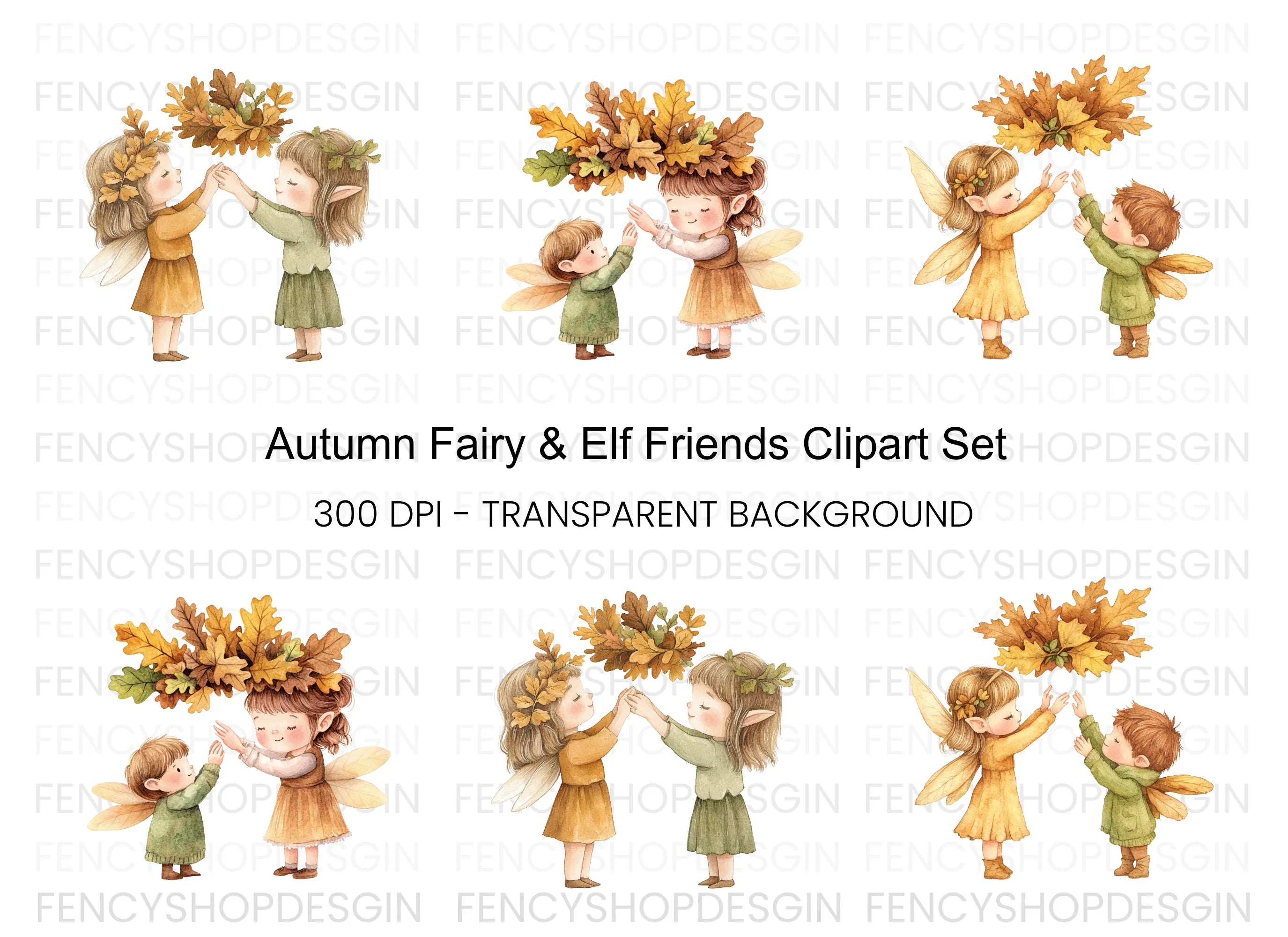 Autumn Fairy Clipart Bundle