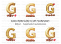 Golden Glitter Letter with Chocolates Clipart Bundle