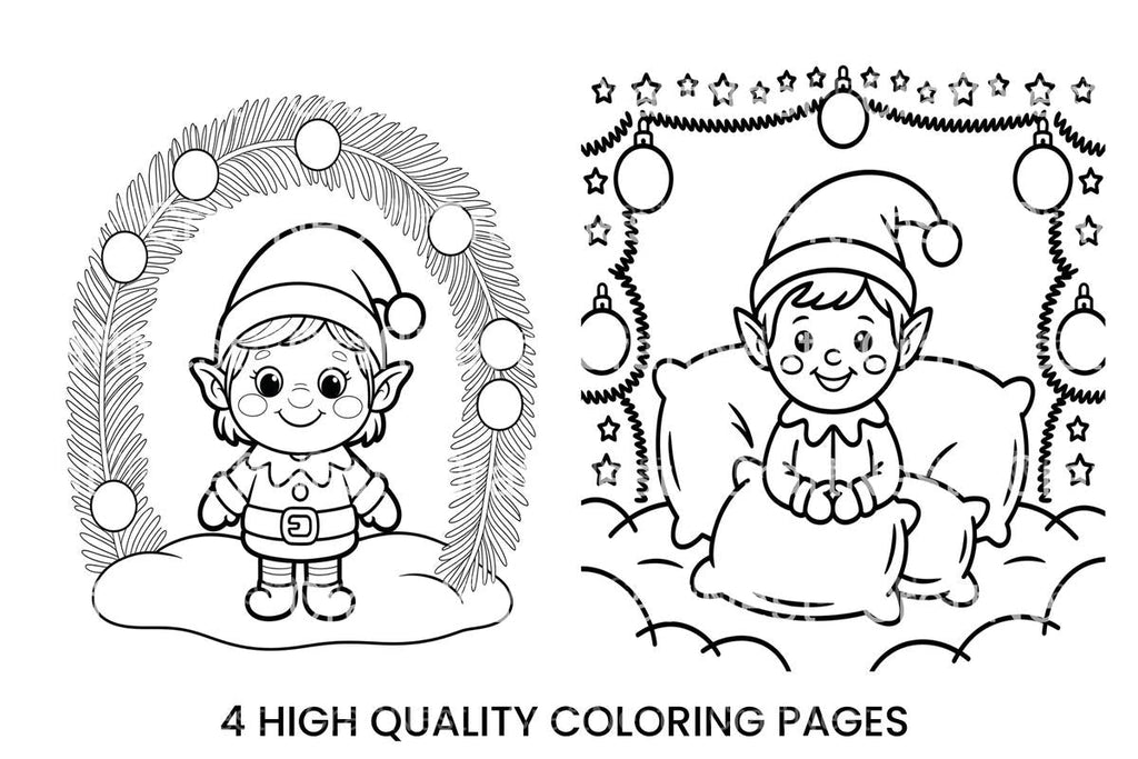 Cute Christmas Elf Coloring Books Coloring Books