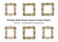 Elegant Gold Ornate Frames Clipart Bundle