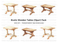 Rustic Wooden Tables Clipart Bundle