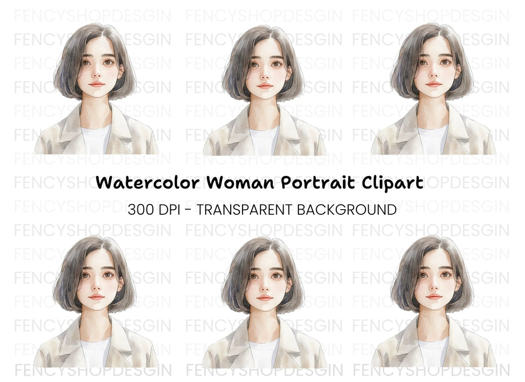 Portrait of Woman Clipart Bundle