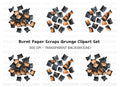 Scattered Burnt Pieces Clipart Bundle
