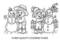 Snowman Building Winter Coloring Books