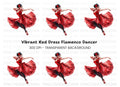 Flamenco Dancer in Red Clipart Bundle