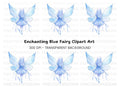 Enchanting Blue Fairy with Wings Clipart Bundle