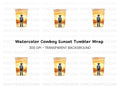 Lone Cowboy Sunset Tumbler Clipart Bundle