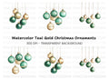 Elegant Christmas Ornaments Clipart Bundle