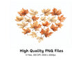 Autumn Maple Leaf Heart Clipart Bundle