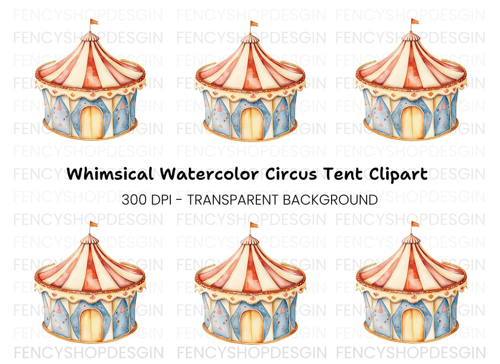 Whimsical Circus Tent Clipart Bundle