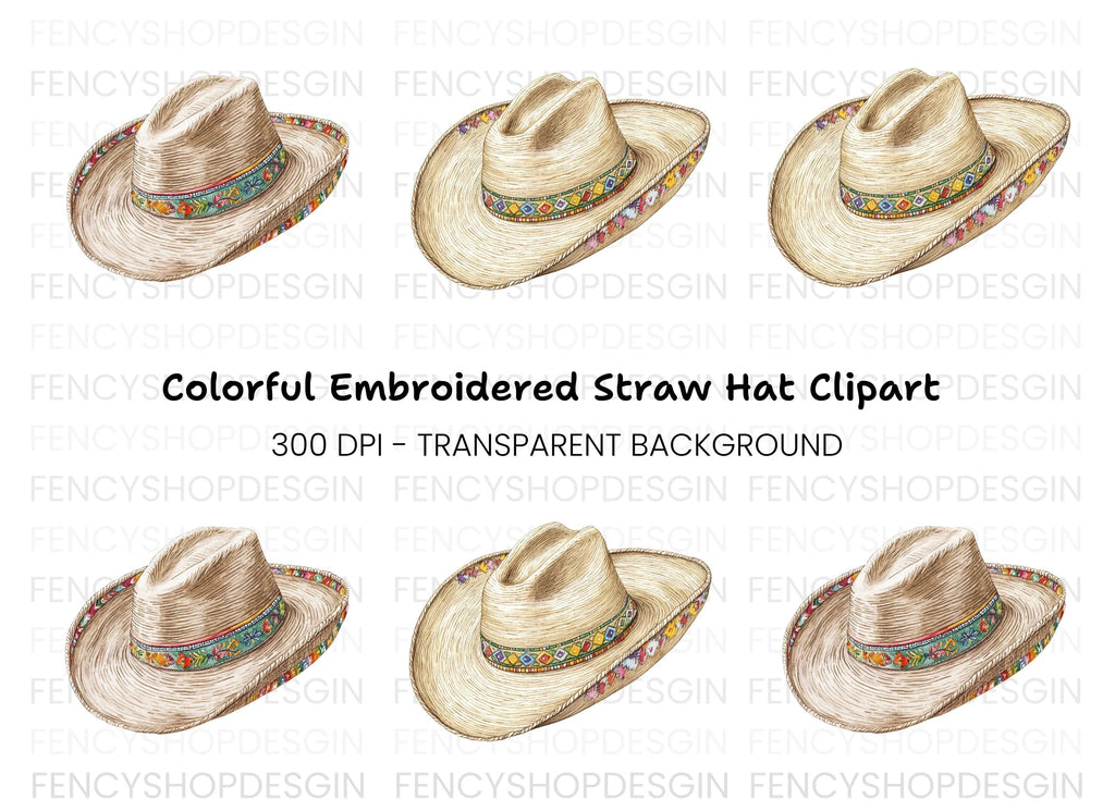 Mexican Sombrero Hat Clipart Bundle