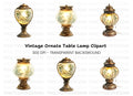 Vintage Floral Lamps Clipart Bundle