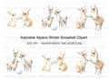 Adorable Llama Snowball Fight Clipart Bundle