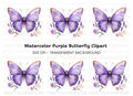 Purple Butterfly and Lavender Clipart Bundle