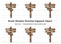 Rustic Wooden Signpost Clipart Bundle