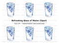 Refreshing Water Glass Clipart Bundle