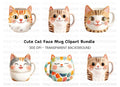 Cute Cat Mugs Clipart Bundle