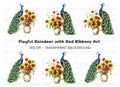 Elegant Peacock and Sunflower Clipart Bundle