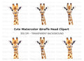 Cute Giraffe Head Clipart Bundle